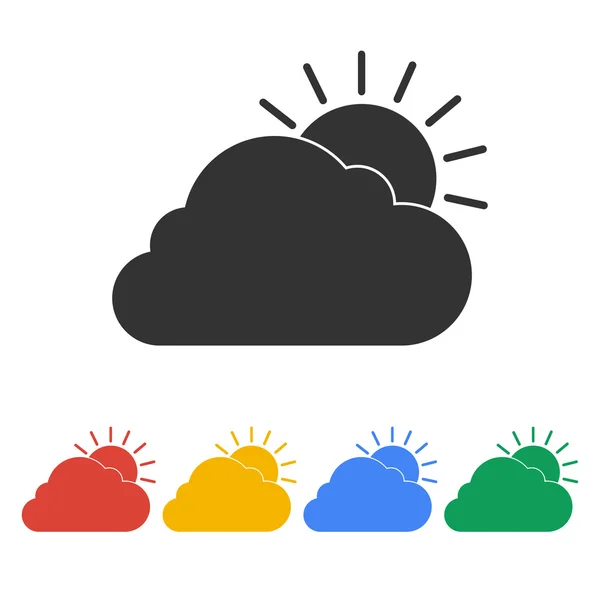 Zon wolk pictogram — Stockvector