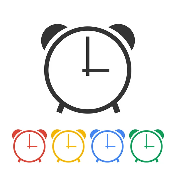 Clock icon, vector illustration. Flat design style — Stock Vector