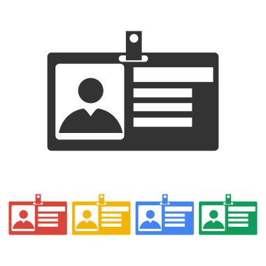 Kimlik kartı simgesi. düz tasarım biçimi.