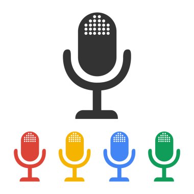 mikrofon web simgesi, düz tasarım