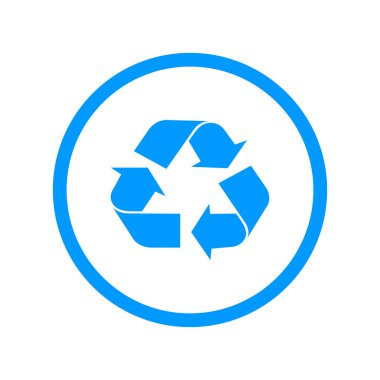 Beyaz renkli - izole işareti geri dönüşüm