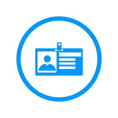 Kimlik kartı simgesi. düz tasarım biçimi.