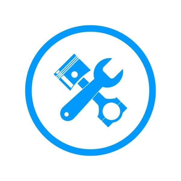 Tools and piston  Icon. Service simbol. Repair singn. — Stock Vector