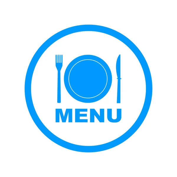 Menú con signo de cubiertos — Vector de stock