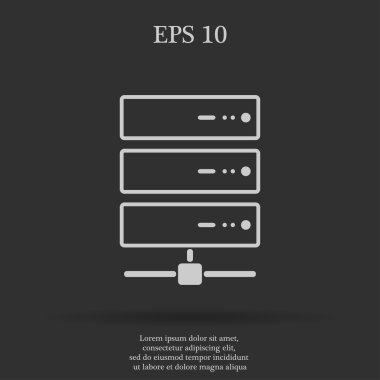 bilgisayar sunucu simgesi, düz tasarım