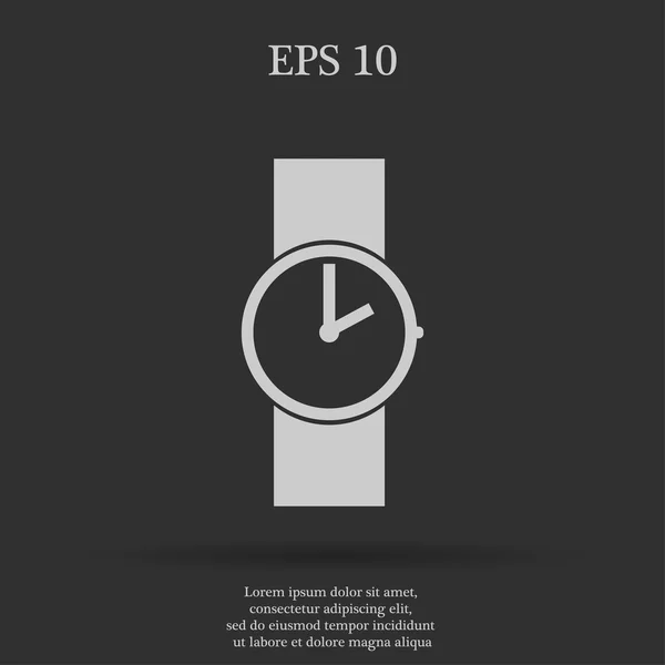 Icono reloj de pulsera Estilo de diseño plano — Vector de stock