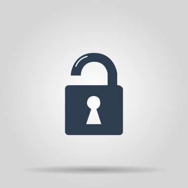 kilit simgesi düz tasarım stili