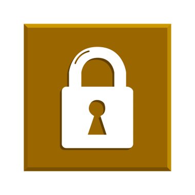 Kilit simgesi. Düz tasarım stili.