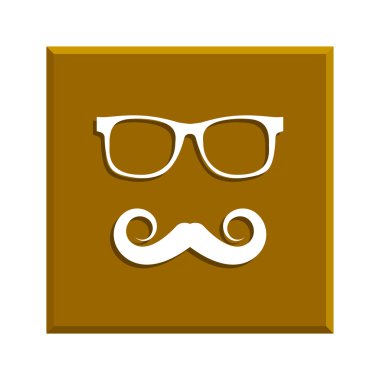 Bıyık ve gözlük vektör simgesi.