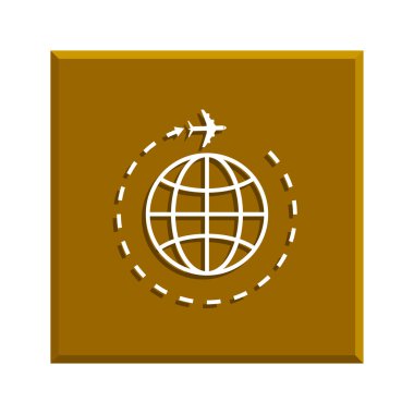 Seyahat Dünya ve uçak simgesi.