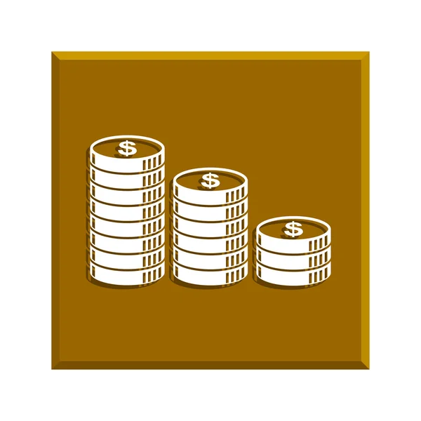 Stapel van munten pictogram — Stockvector