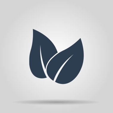 Yaprak simgesi tasarım. Düz tasarım stili.