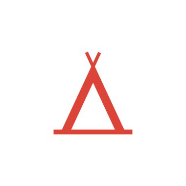 kamp simgesi. Düz tasarım stili.