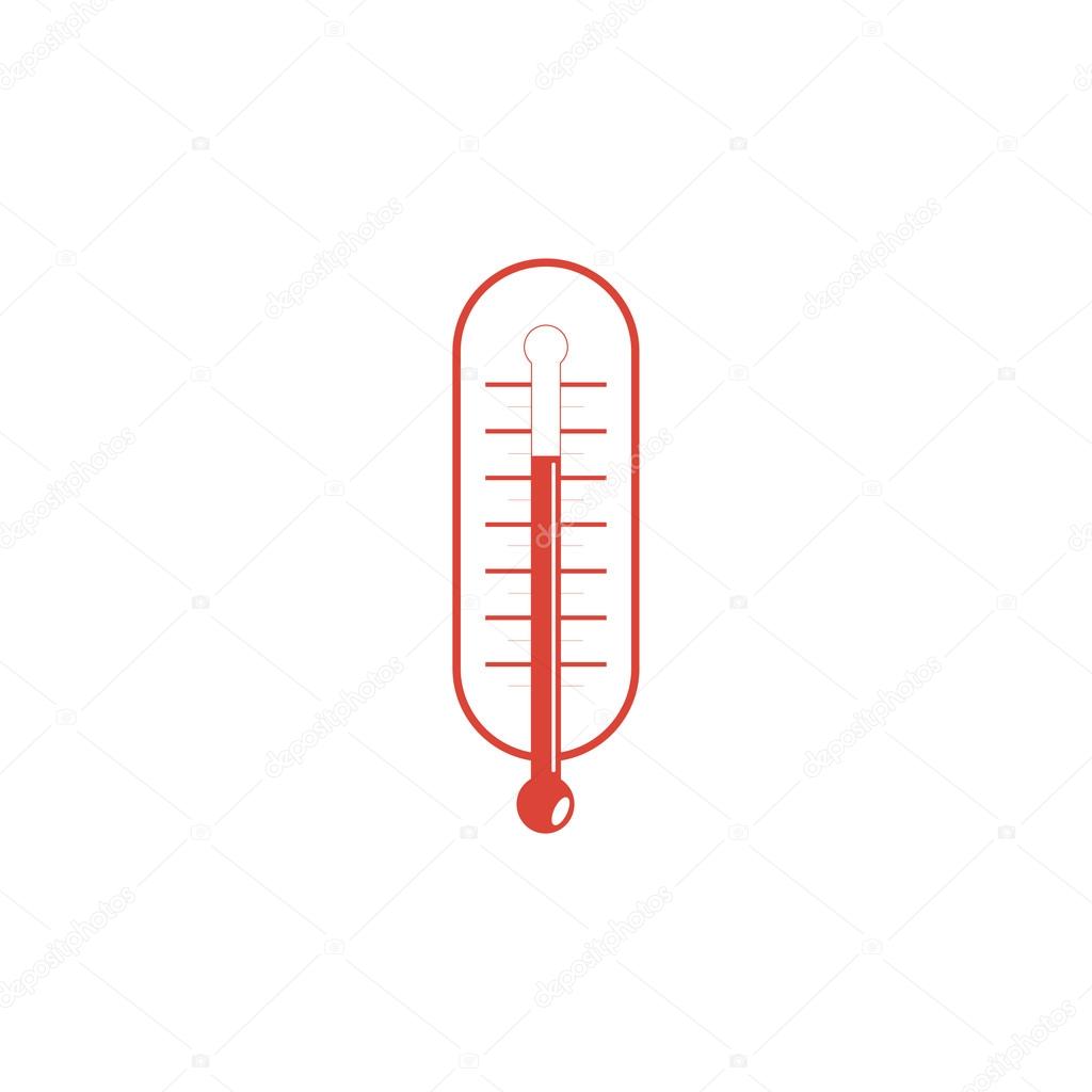 Flat style with long shadows, thermometer vector icon illustration.