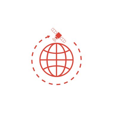 illüstrasyon küre sembolü ve uydular.