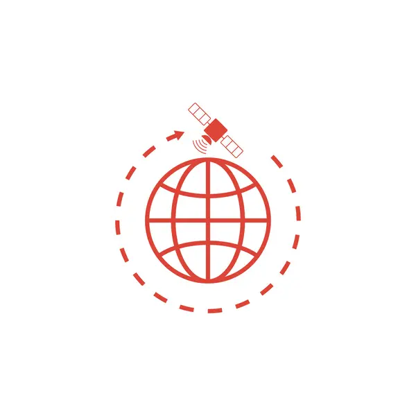Illustration of globe symbol and satellites. — Stock Vector