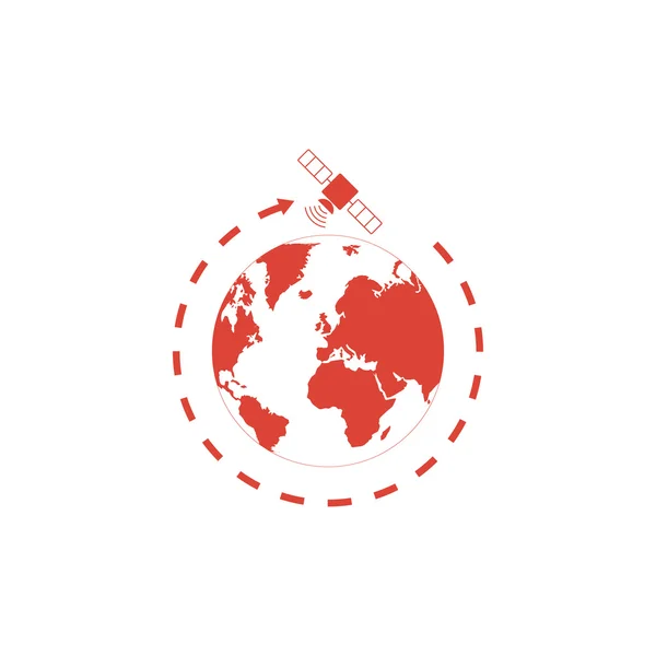 Ilustración del símbolo del globo y los satélites . — Vector de stock