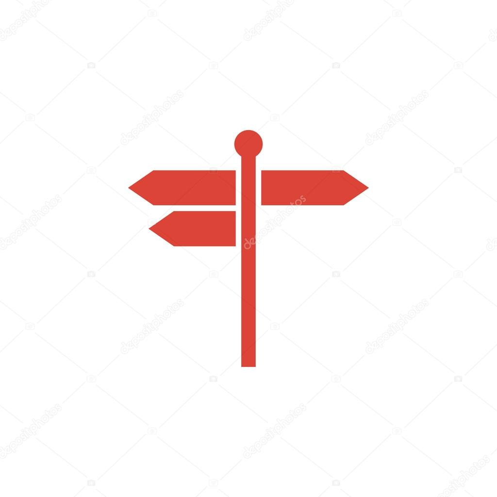 signpost icon. Flat design style.