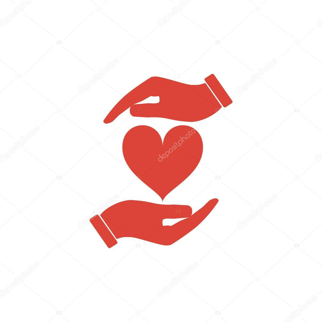 Vector icon - hands holding heart