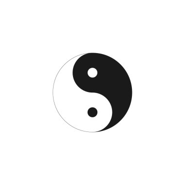 Yin Yang Symbol - Black and White Vector Illustration. clipart
