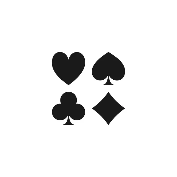 Conjunto de símbolos de ícone de terno de cartão de jogo de vetor . — Vetor de Stock