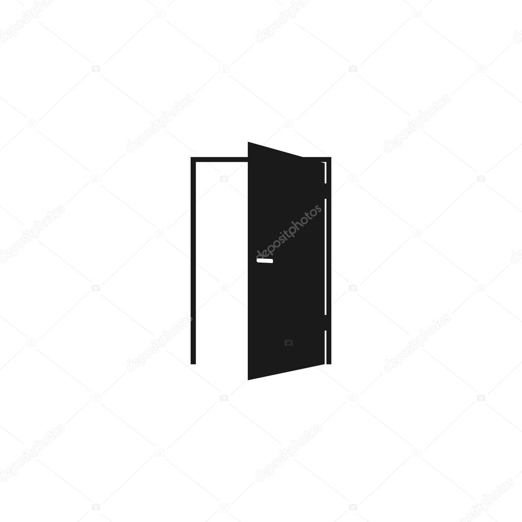Door icon. Flat design style.