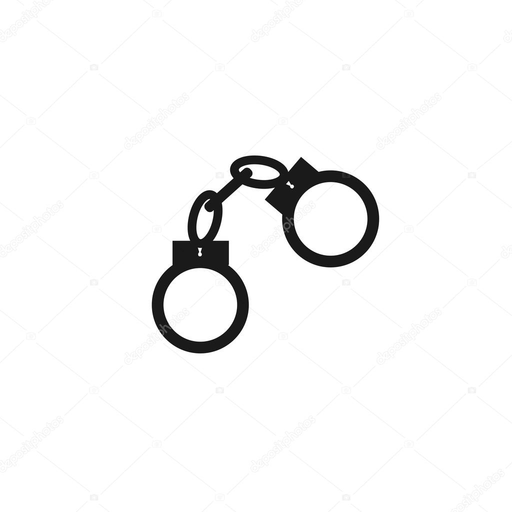 handcuffs icon. Flat design style.