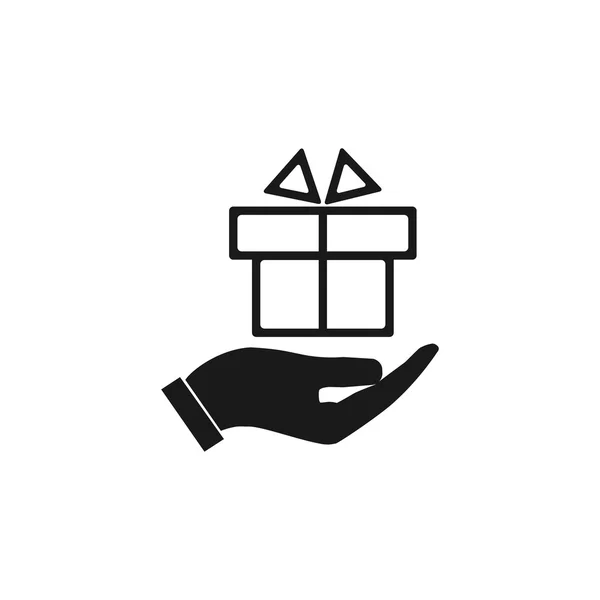 Ikona wektora dłoni i prezentu — Wektor stockowy