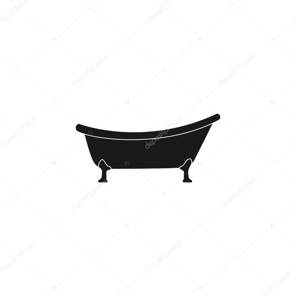 Bathtub Icon. Flat design style.