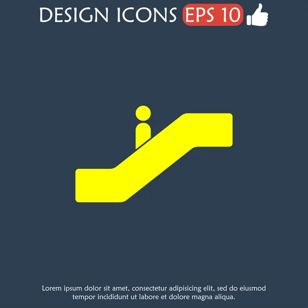 Icoana Escalator. Design plat stil . — Vector de stoc