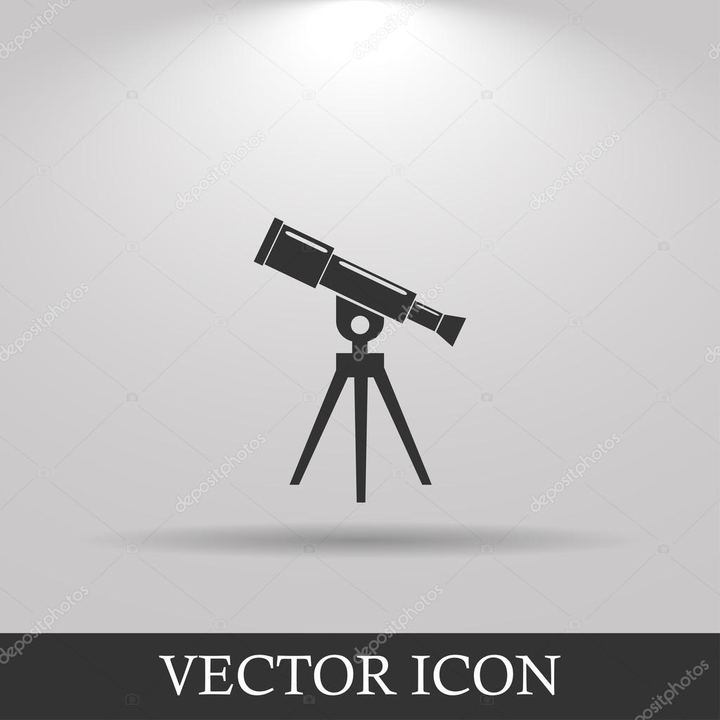 Telescope icon. Flat design style.