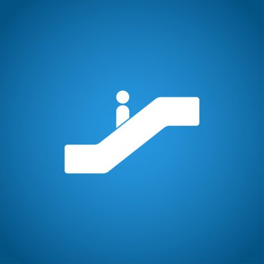 Yürüyen merdiven simgesi. Düz tasarım stili.