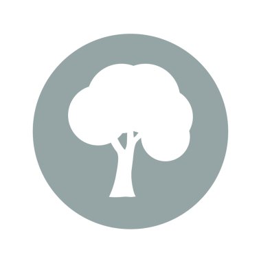 ağaçlar simgeler. Düz tasarım stili