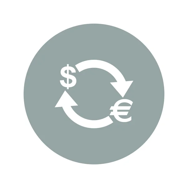 Icône de conversion monétaire. Euro Dollar — Image vectorielle