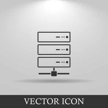 bilgisayar sunucu simgesi, düz tasarım