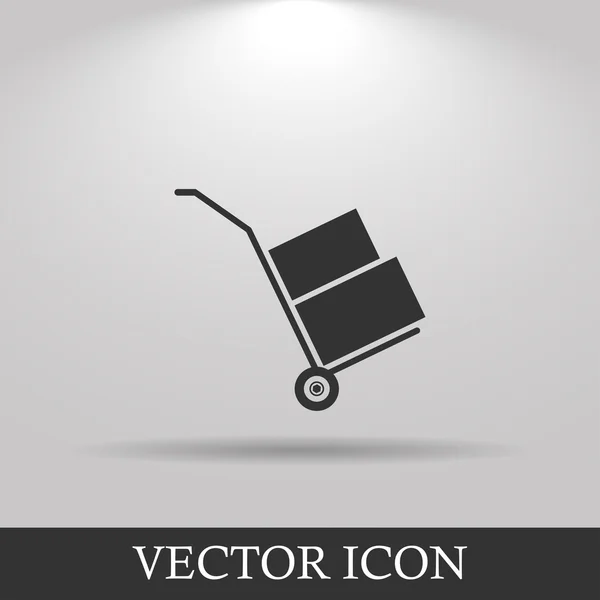 Wheelbarrow for transportation of cargo, web icon. — Stock Vector