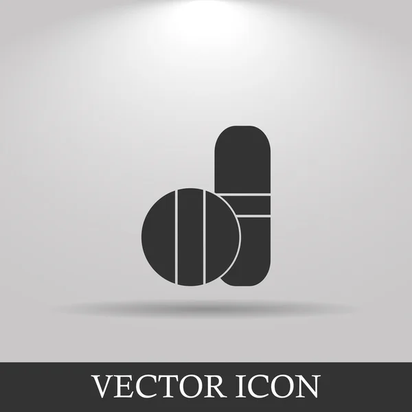 Orvosi tabletta aláírás ikonra. vektor. — Stock Vector