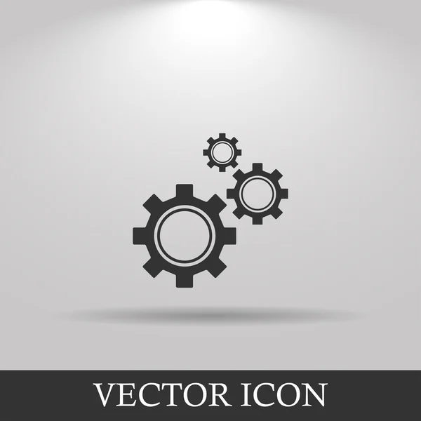 Getriebe-Symbol, Vektorillustration. Flacher Designstil. — Stockvektor