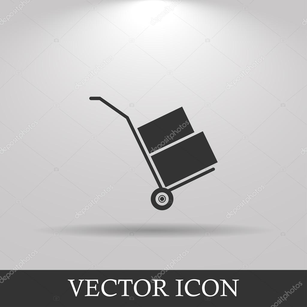 wheelbarrow for transportation of cargo, web icon.