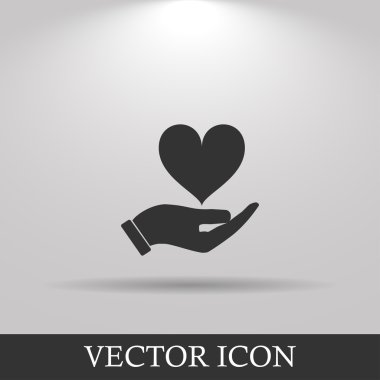 Vector Icon - kalp tutan eller