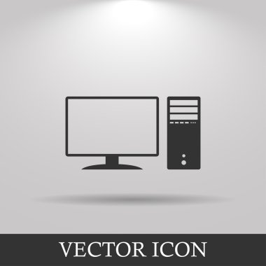 Bilgisayar kutsal kişilerin resmi. Düz tasarım stili.