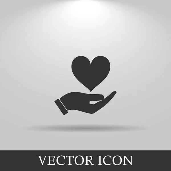 Icono del vector - manos sosteniendo el corazón — Archivo Imágenes Vectoriales