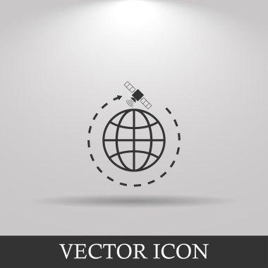 illüstrasyon küre sembolü ve uydular.