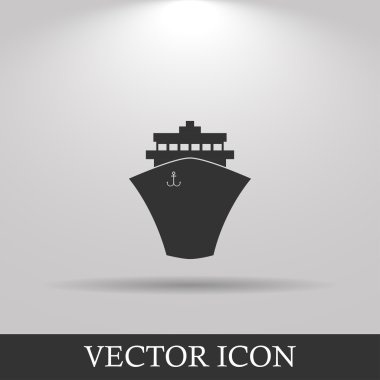 Gemi simgesi. Düz tasarım stili.
