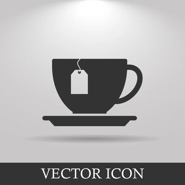 Xícara com ícone de saco de chá — Vetor de Stock