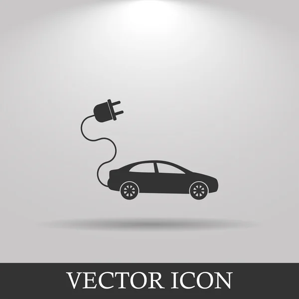Icono del coche eléctrico. Estilo de diseño plano — Vector de stock