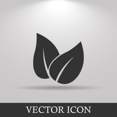 Yaprak simgesi tasarım. Düz tasarım stili.
