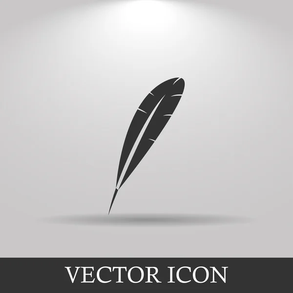 Pírko ikona. Plochý design styl — Stockový vektor