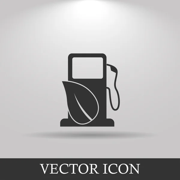 Estación de servicio con icono de hojas . — Vector de stock