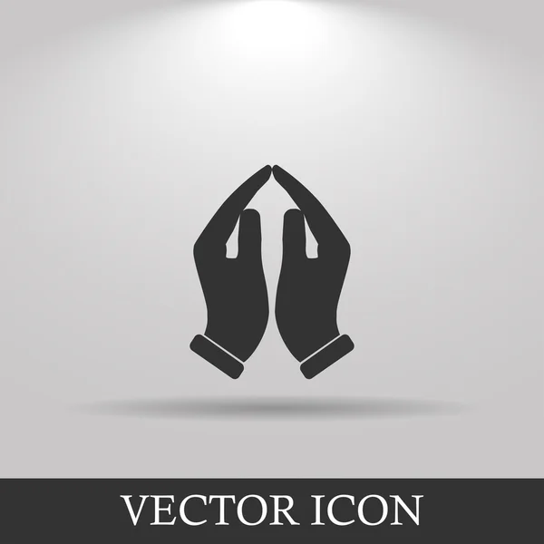 Icono de manos orantes, ilustración vectorial . — Archivo Imágenes Vectoriales